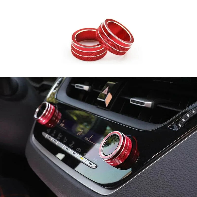 For Toyota Corolla 2019 2020 2021 2Pcs Car AC Climate Control Knob Trim Button Cover Auto Accessories Car AC Control Knobs Ring