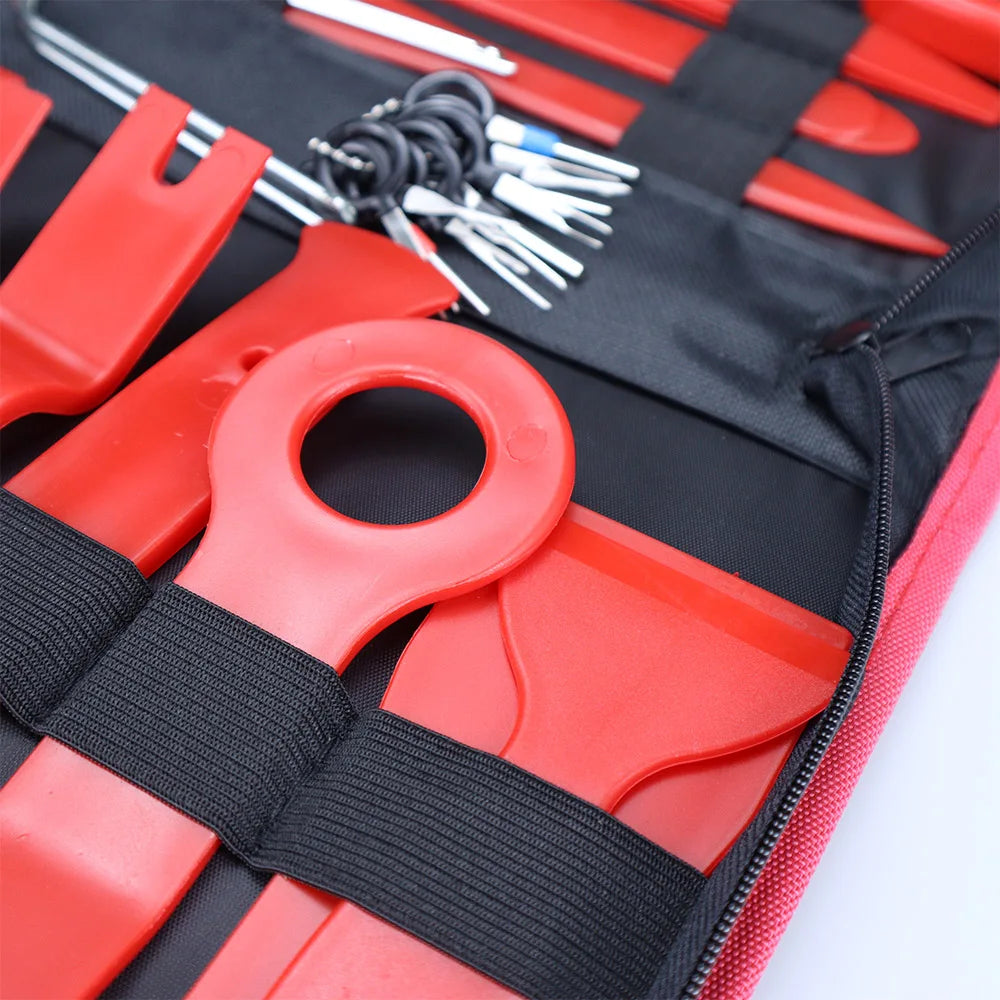 43-Piece Car Trim Removal Tool Set – Panel, Clip & Fastener Remover Kit with Crowbar