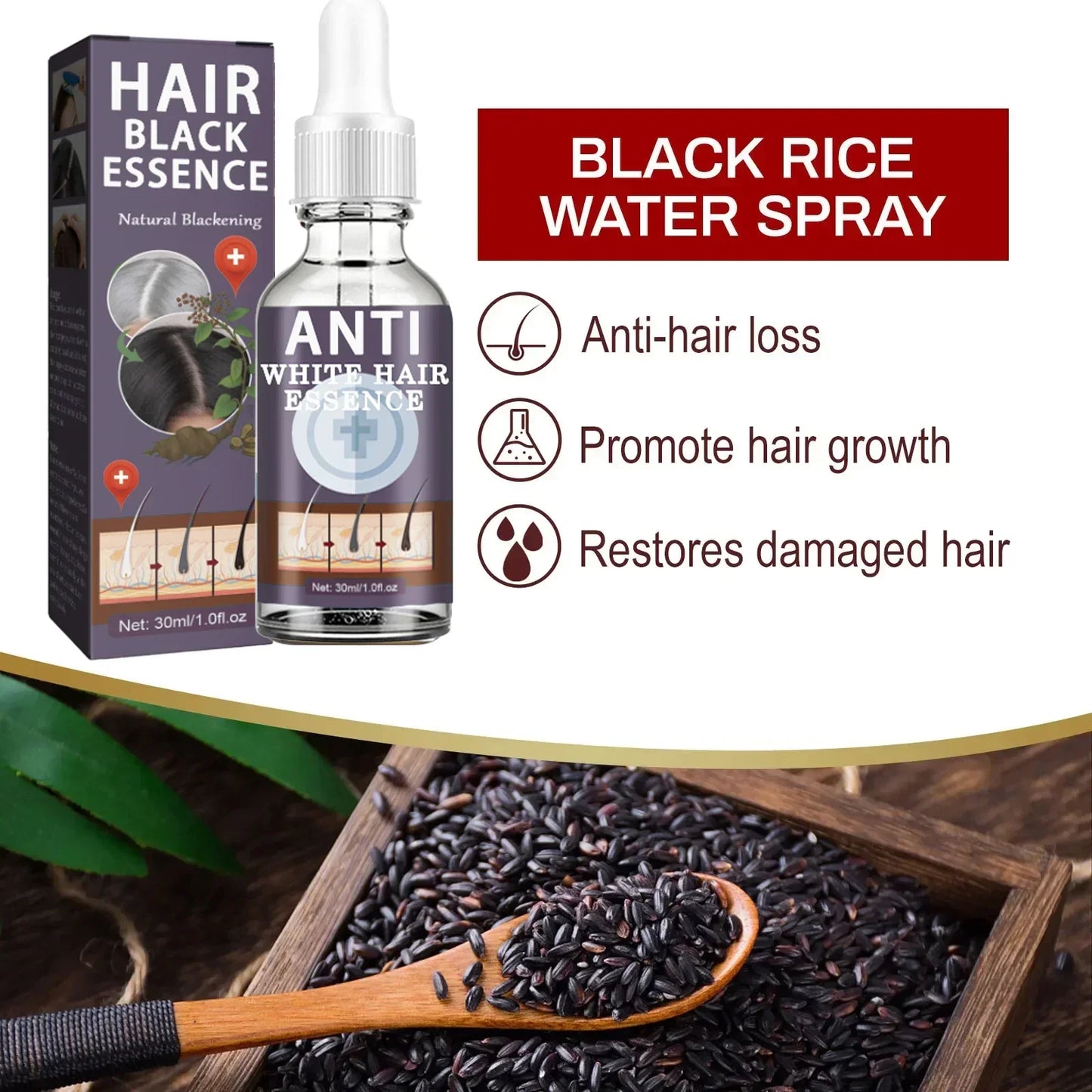 White hair killer, remove gray hair and restore natural hair color in 7 days