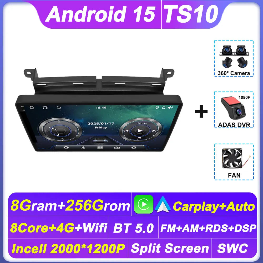 9 Inch 2 Din For Fiat 500 2016 2017 2018 2019 Carplay 4G Autoradio 360° Camera BT Smart Car Systems Carplay Auto Screen 5G Wifi