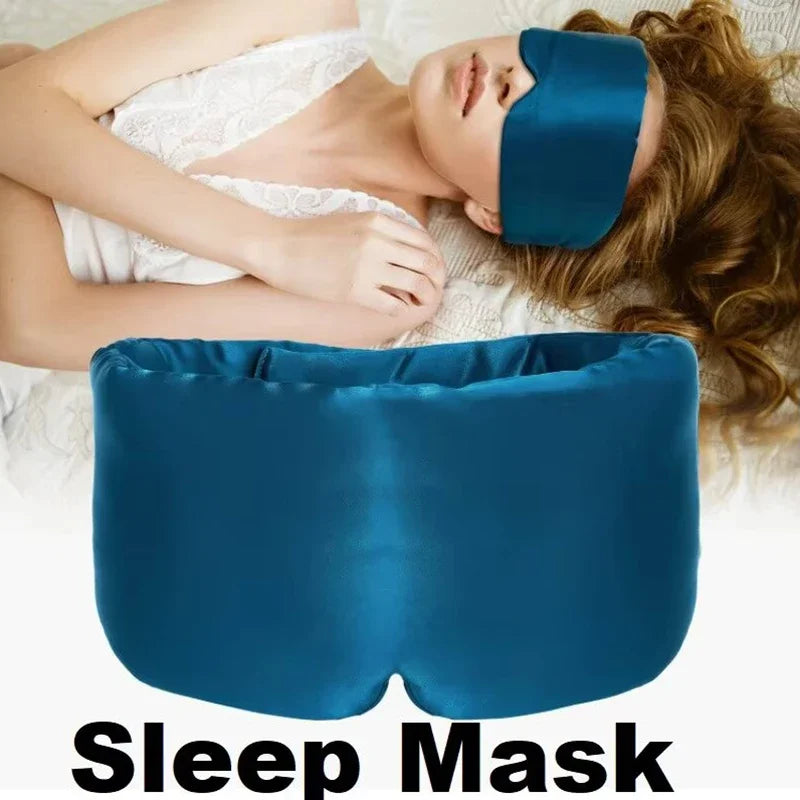 Silk Sleep Mask Soft Pressureless Sleeping Mask 100% Mulberry Silk for Eye Skin Anti Wrinkles Adjustable Wide Velcro Ear Cover