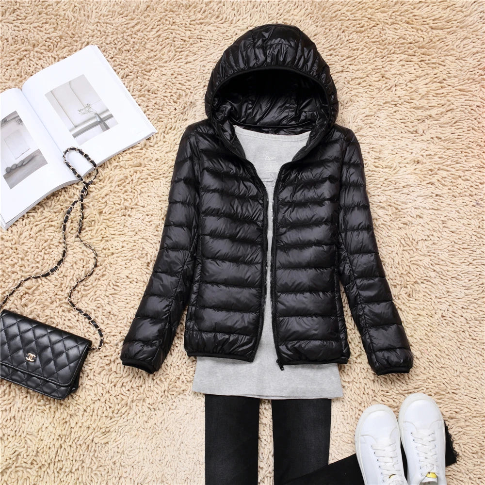Women's Packable Hooded Puffer Jacket - Plus Size Lightweight Coat - photo 11