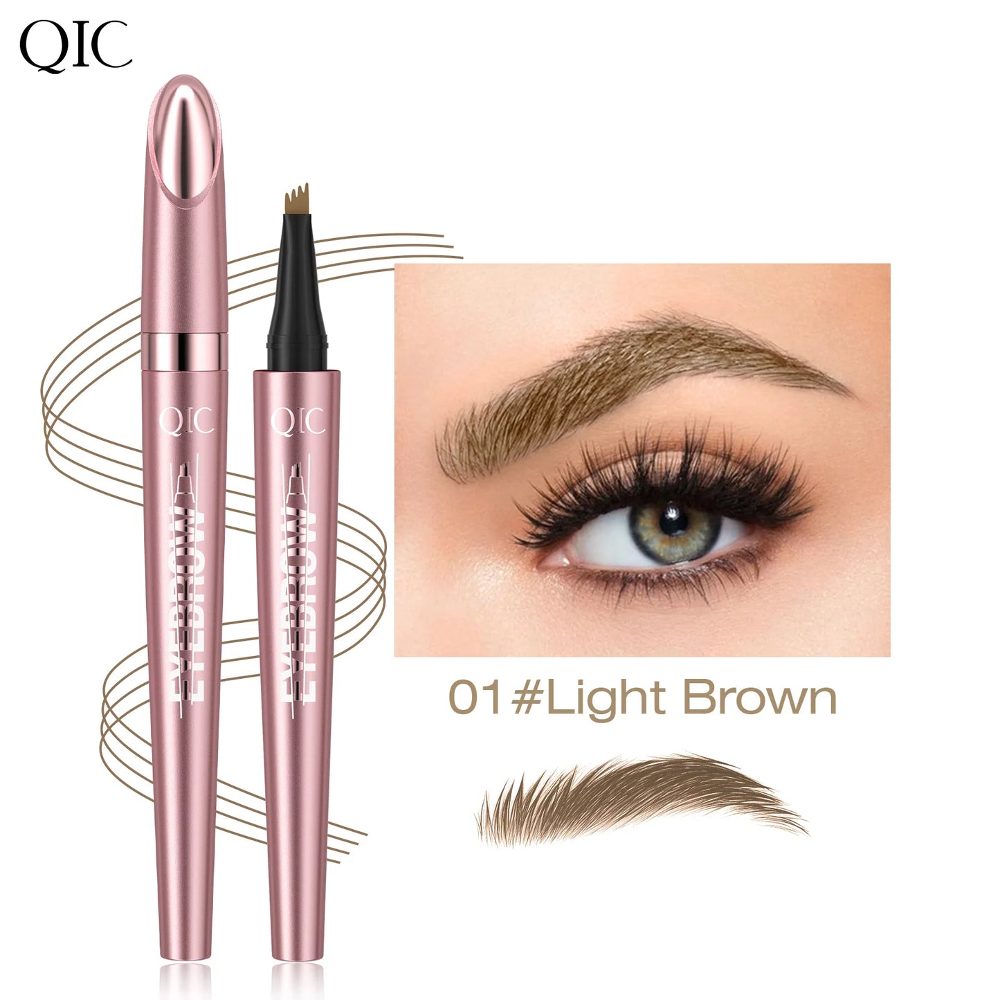 4 Fork Tip Eyebrow Pencil 3D Microblading Waterproof Dark Brown Natural Colour Fine Stroke Magic Eyebrow Pencil 2026 New Ladies