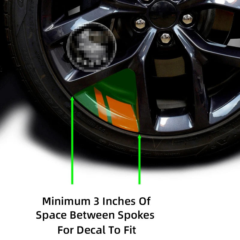 6 Pc Car Wheel Rim Reflective Stickers, Warning Decal Stripes