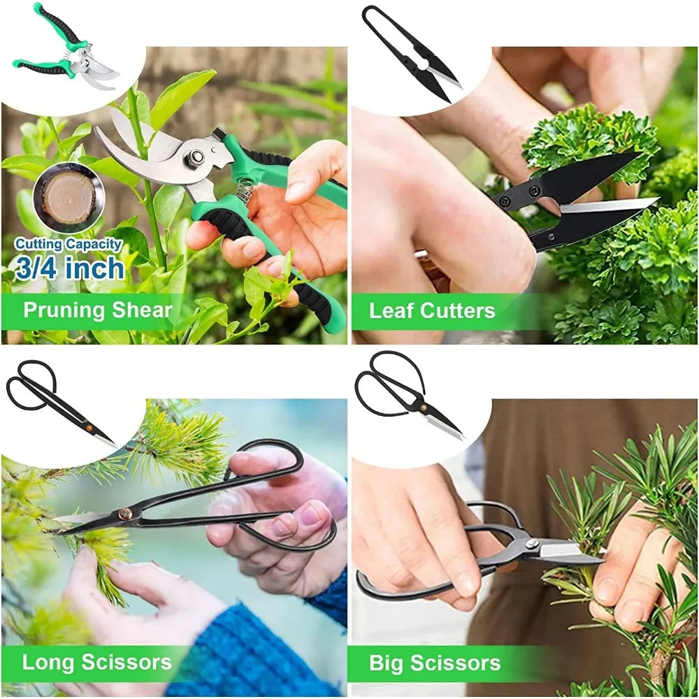 Bonsai Tools Kit- 24 PCS Bonsai Tree Kit Tools for Beginners,  Complete Set for Bonsai Tree Care, Pruning, and Shaping