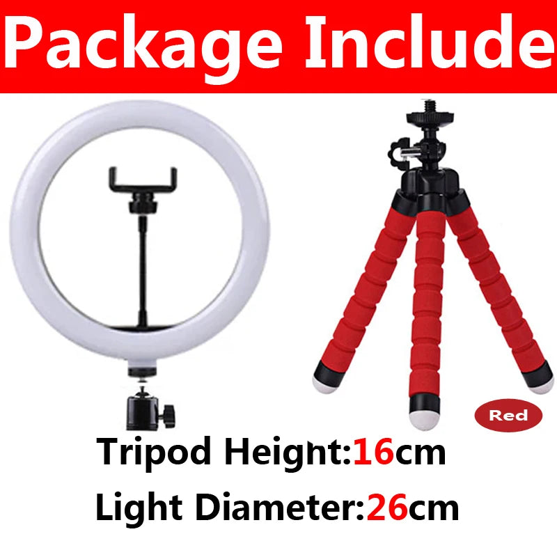LED Photography Ring Light – 3 Modes Dimmable Selfie Light with Tripod & Phone Stand | TikTok, YouTube & Makeup