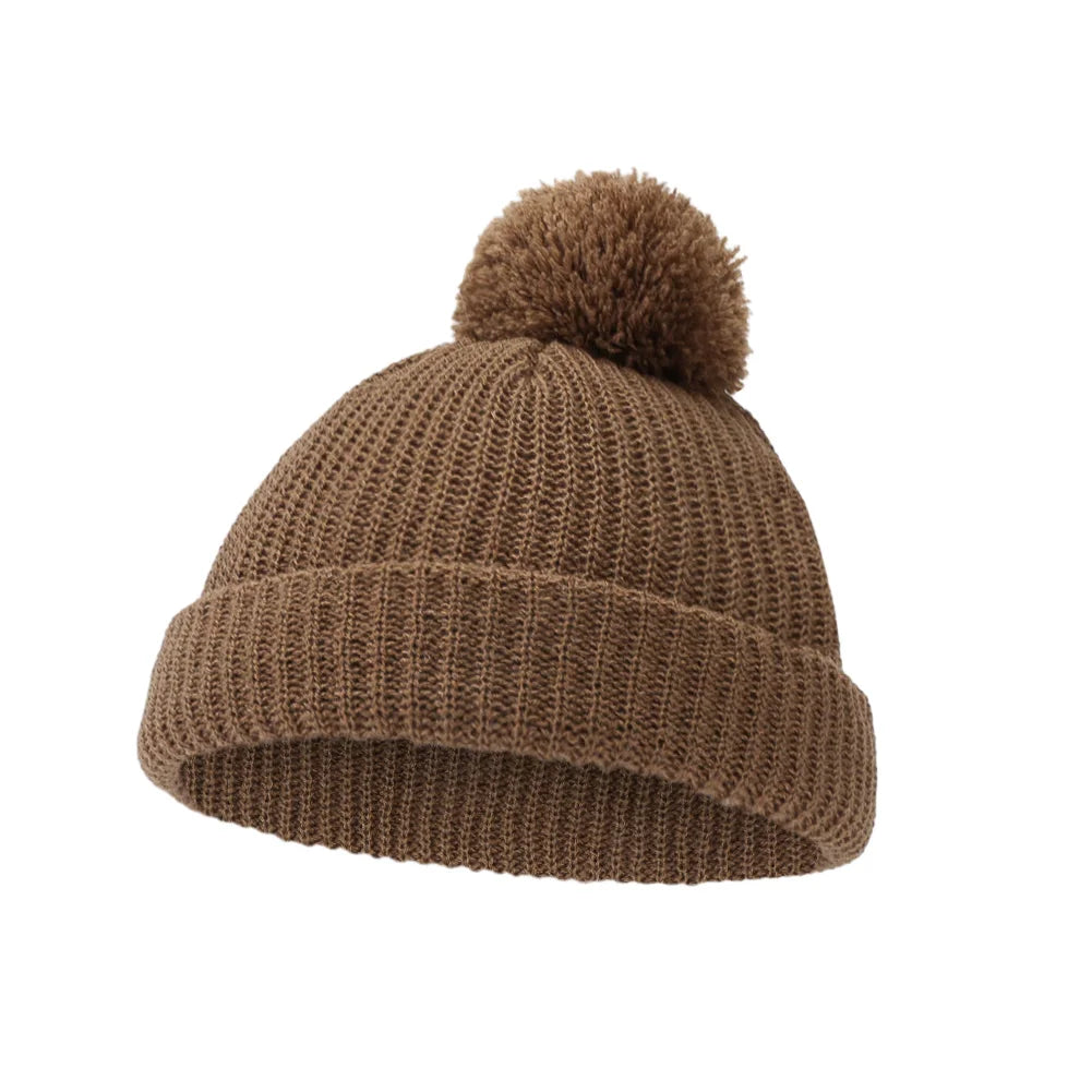 Infant Pom Pom Knit Beanie - Folded Cuff Baby Hat 0-12 Months - photo 14