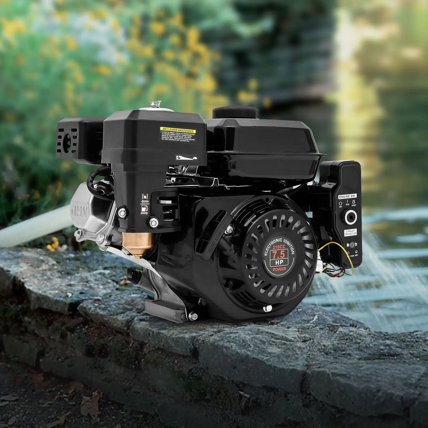 7.5HP 4 Stroke Gas Engine Electric Start 212CC, 3600 RPM Key Start Industrial Grade Gasoline Engine Go Kart Engine Motor