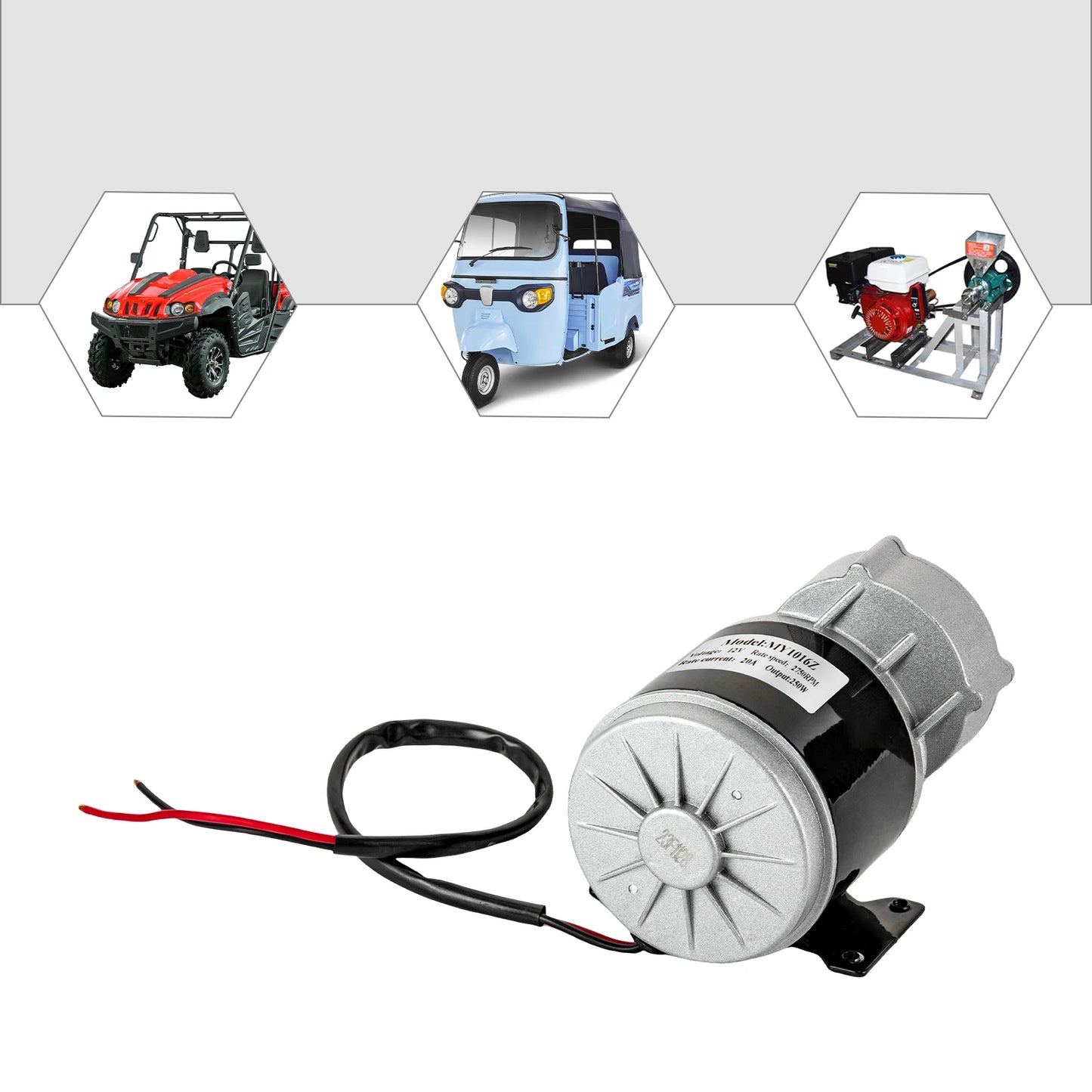 250W 12V Gear Reduction Electric Motor Electric Bicycle Brushed Motor Reductor Brushed DC Motor 2750RPM