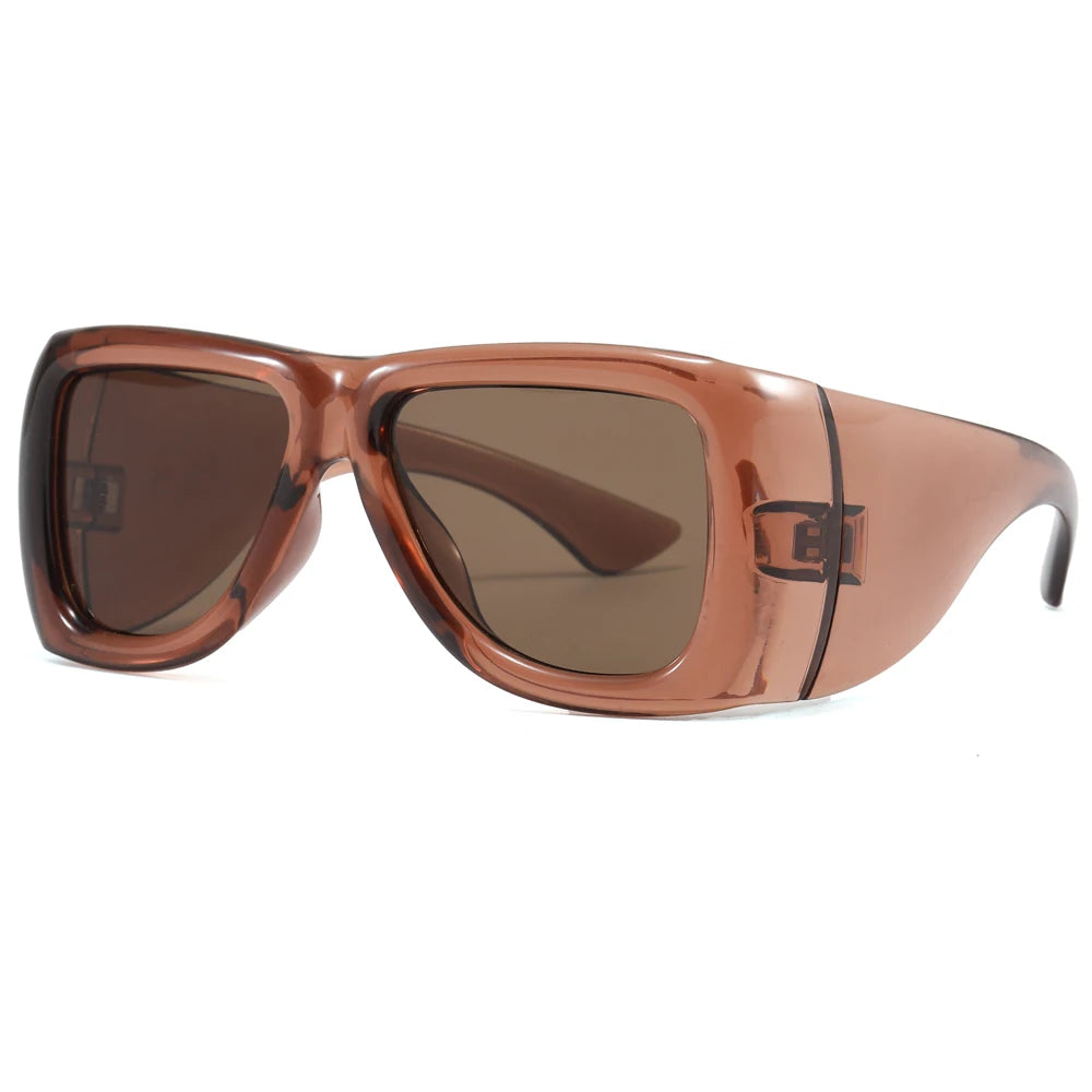 Oversized Square Y2K Sunglasses — Black Punk Shades, Unisex