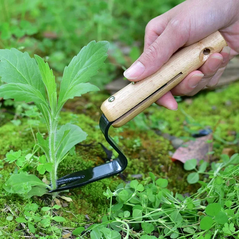 Handheld Dandelion Puller & Garden Fork — Durable Metal Weeder