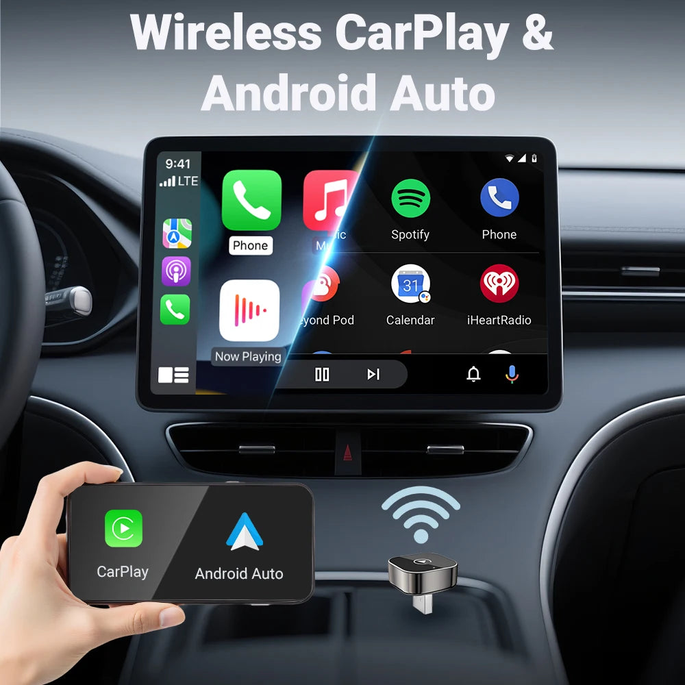 Super Mini CarPlay AI Box — Wired to Wireless CarPlay & Android Auto, 5GHz WiFi, Plug and Play