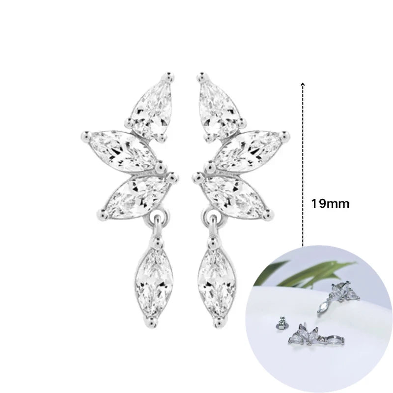925 Sterling Silver Tassel Hoop Earrings for Women - White Zircon