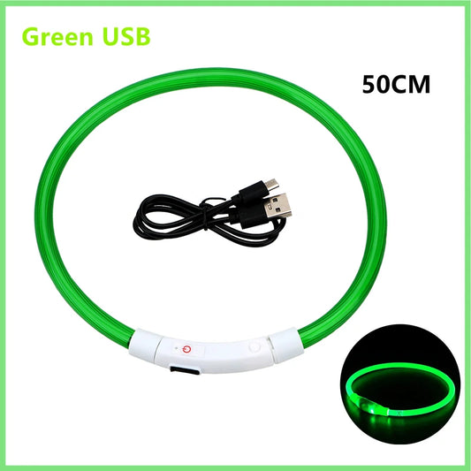 USB Rechargeable LED Dog & Cat Collar - Adjustable Safety Light - photo 4