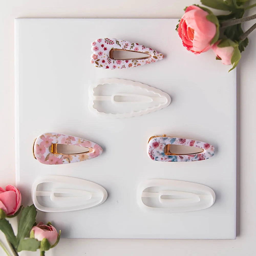 1PC Various Styles Geometric Shape Flower Tile Pattern Polymer Clay Mould Hairpin Embossing Clay Mold Jewelry Making Clay Tools