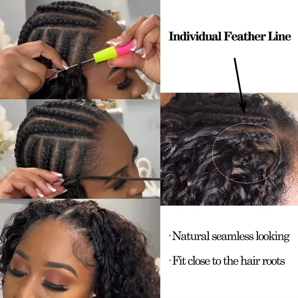 Curly Crochet Human Hair Hair Feather Knotless Pre-Separated Crochet Hair Extensions For Braiding Women Brazilian Human Bundles