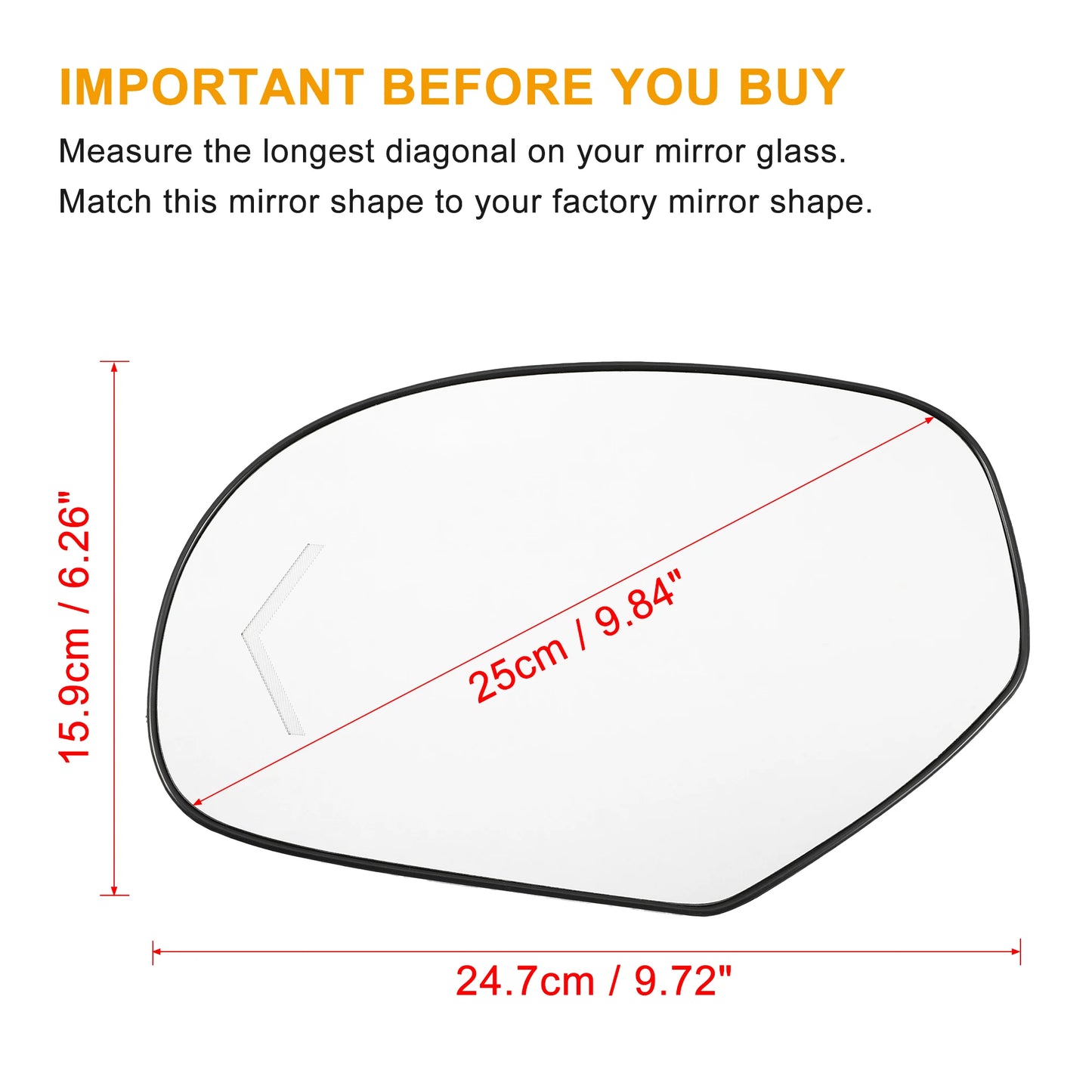 Heated Side Mirror Glass with Backing Plate — GMC Sierra 3500HD & Chevrolet Silverado (2007–2014)