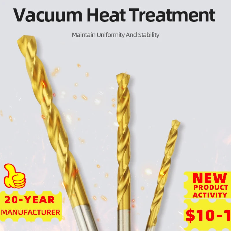 Titanium Coated HSS Twist Drill Bits for Metal