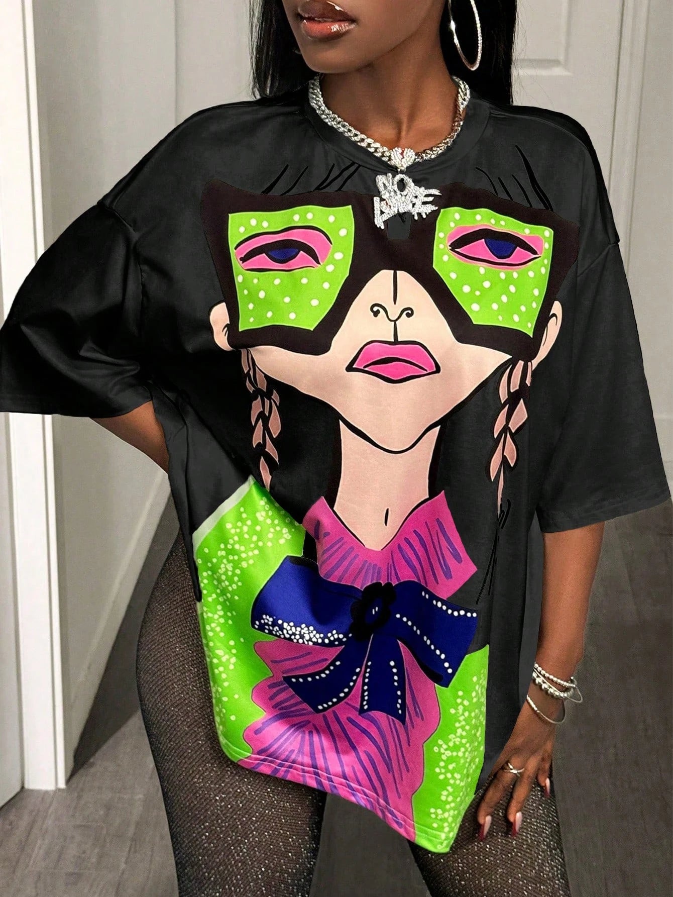 Oversized Graphic T-Shirt for Women — Loose Y2K Street Tee