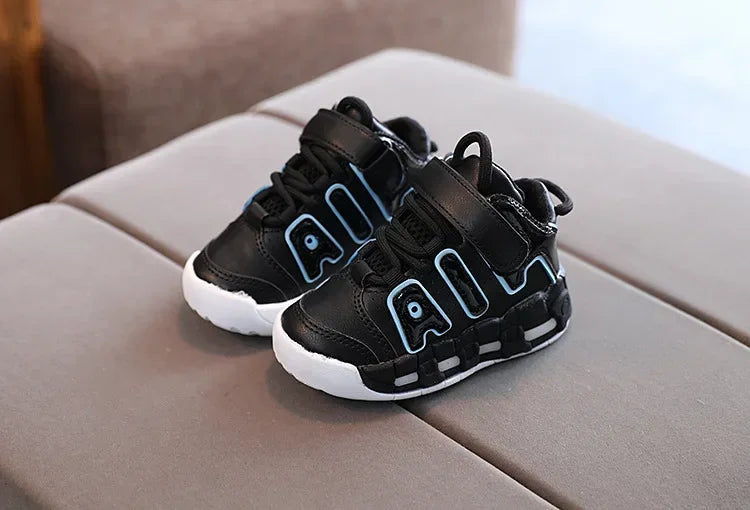 Colorful Letter Pattern Hook Loop Children Sports Shoes Breathable Comfortable Casual Sneakers Kids Outdoor Non Slip Fashion