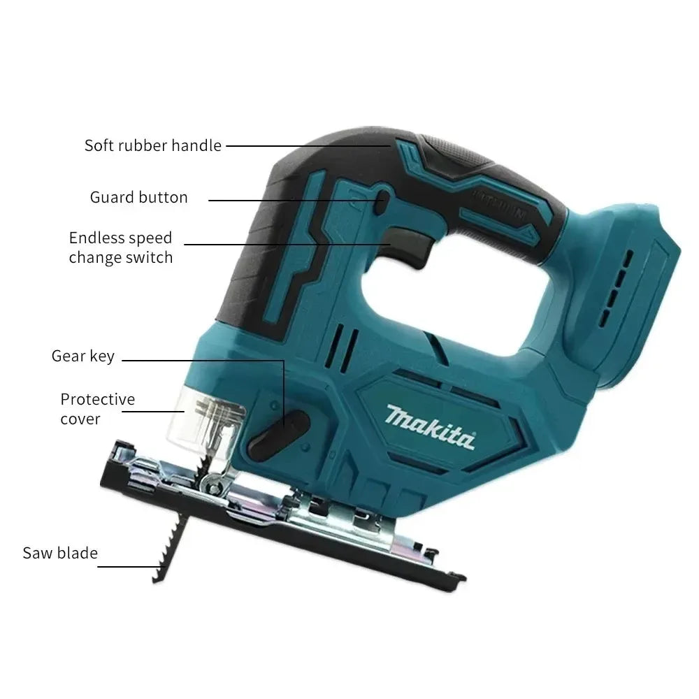 Makita DJV182Z 340W Brushless Jigsaw 18V Without Battery with Saw Blade Cordless Barrel Handle Portable Carpenter Power Tool