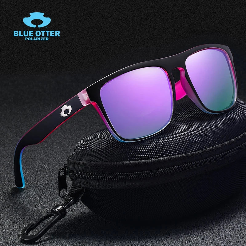 BLUE OTTER Polarized Square Sunglasses — Anti-Glare Unisex