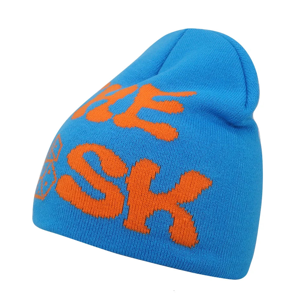 Y2K Letter Knit Beanie, Warm Ski Hat