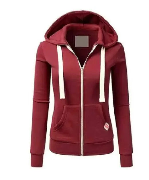 Women's Zip Up Hooded Sweatshirt - Casual Long Sleeve Jacket - photo 7
