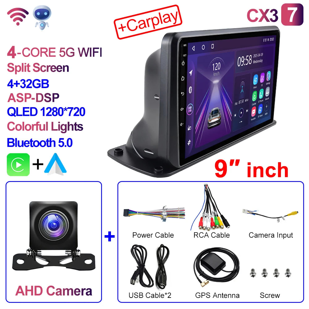 CAIXI 9"/10" Universal 2-DIN Android Car Stereo — CarPlay, GPS Navigation, Truck & Car Fit