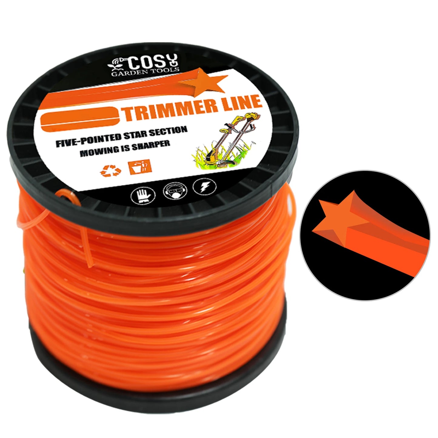 COSY 1LB Nylon Octagonal shape Mowing Trimmer Line Trimmer Head String for Grass Trimmer Roll Grass Rope Line Brushcutter Wires
