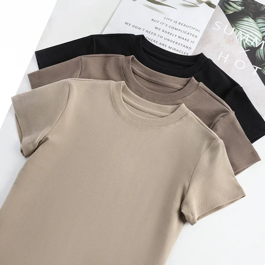 Women's Cotton Loose T-Shirt — Korean Streetwear Short-Sleeve Summer Tee