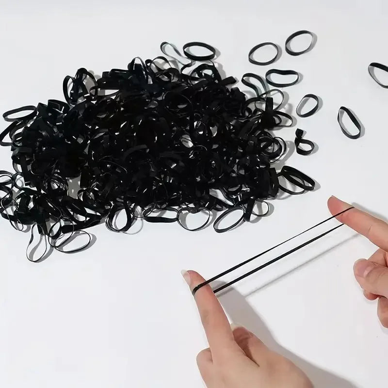 Hair Ties for Flyaways, Gentle & No Crease. Bulk Pack, 17x11x1cm, Black, for School & Play