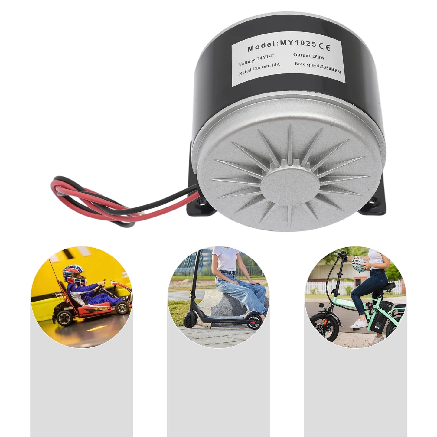 250W 24V Electric Motor with Sprocket Teeth Sprocket Motor Electric Scooter Motor 2750rpm for Electric Scooters Bicycles