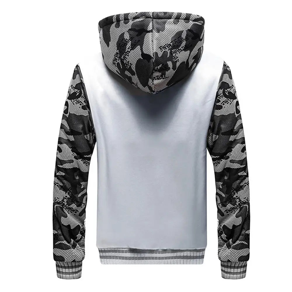 Men's Camo Fleece-Lined Hooded Jacket