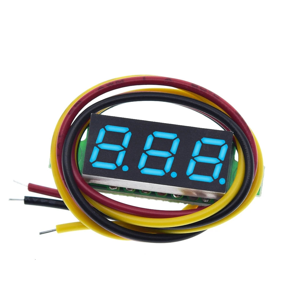 0.28 Inch 2 wires 3 wires 2.5V-40V Mini Digital Voltmeter TZT Voltage Tester Meter Red/Blue/yellow/green LED Screen meter