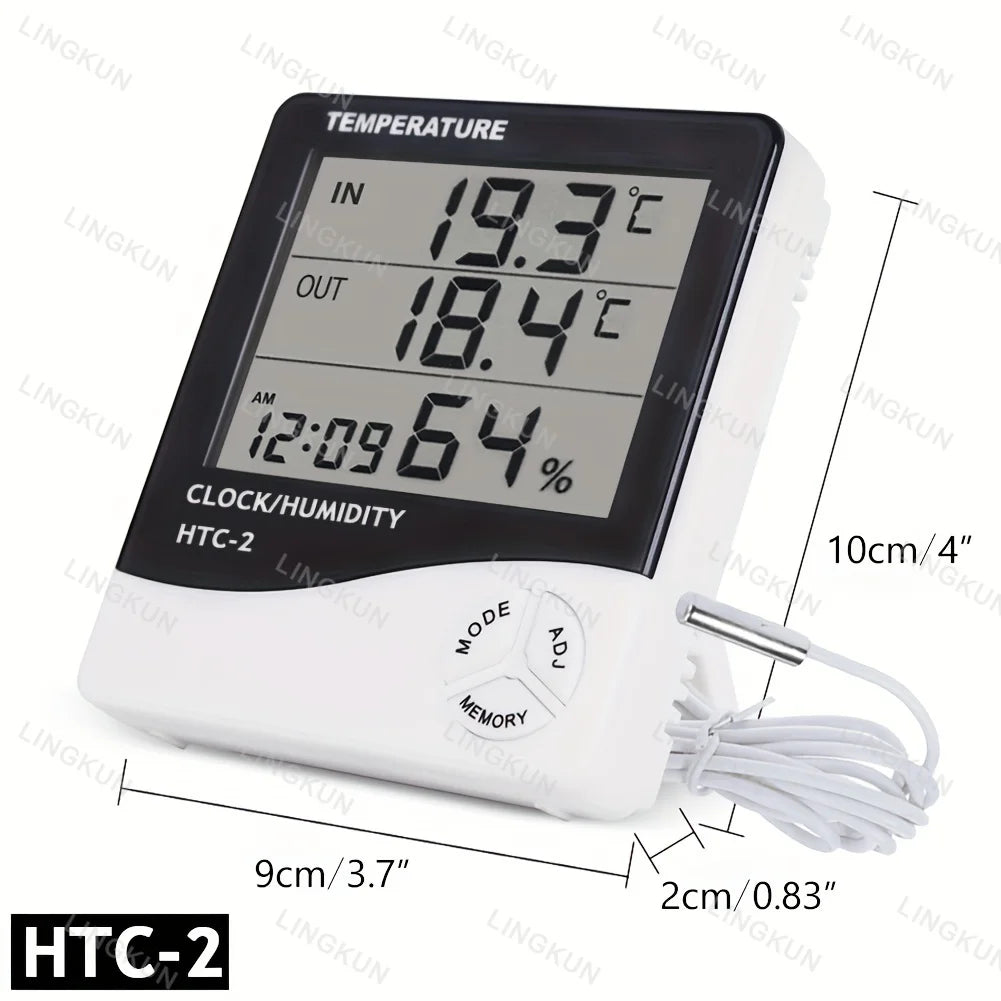 LED Thermometer Thermo-Hygrometer Multifunction Electronic Clock Temperature Humidity Meter Weather Station for Home With Alarm