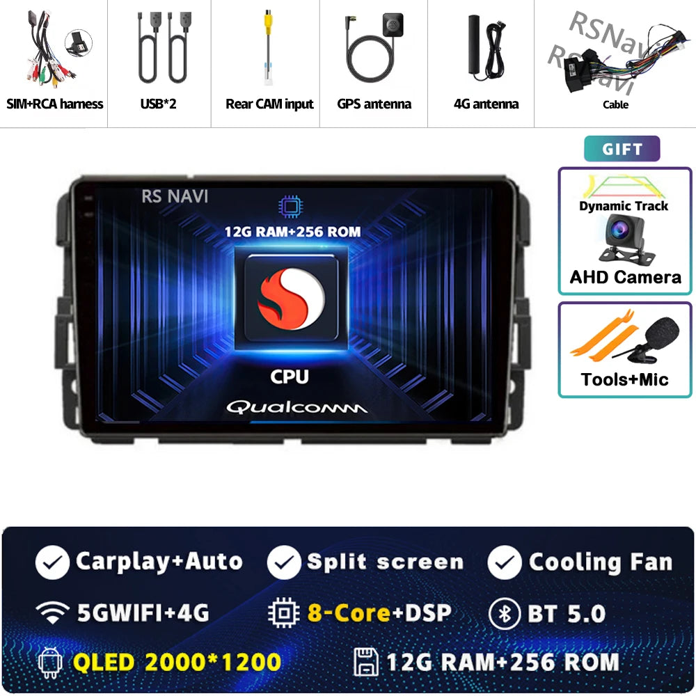 Android 16 Carplay Car Radio for Chevrolet Silverado Impala GMC Yukon Acadia Sierra Multimedia Video Player Navigation Stereo BT