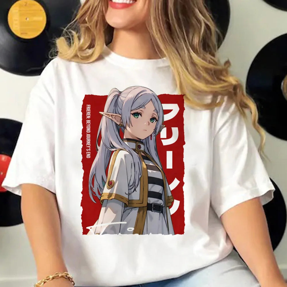 Frieren Tee women Y2K harajuku t-shirts female funny comic clothing