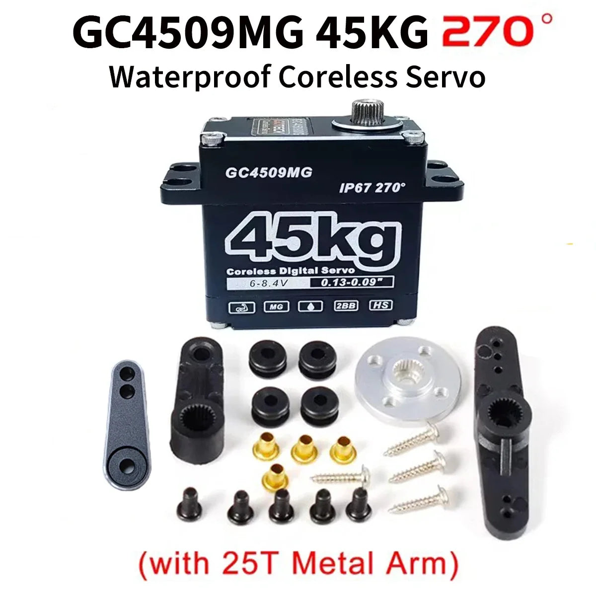 25kg 35kg 45kg RC Servo Metal Waterproof Servo For RC 1/10 1/8 Traxxas TRX4 Axial SCX10 Crawler Car Robot Truck Robot Parts