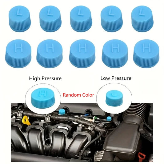 Car AC Dust Valve Caps, 10-Piece Set (R134a High/Low Pressure Ports)