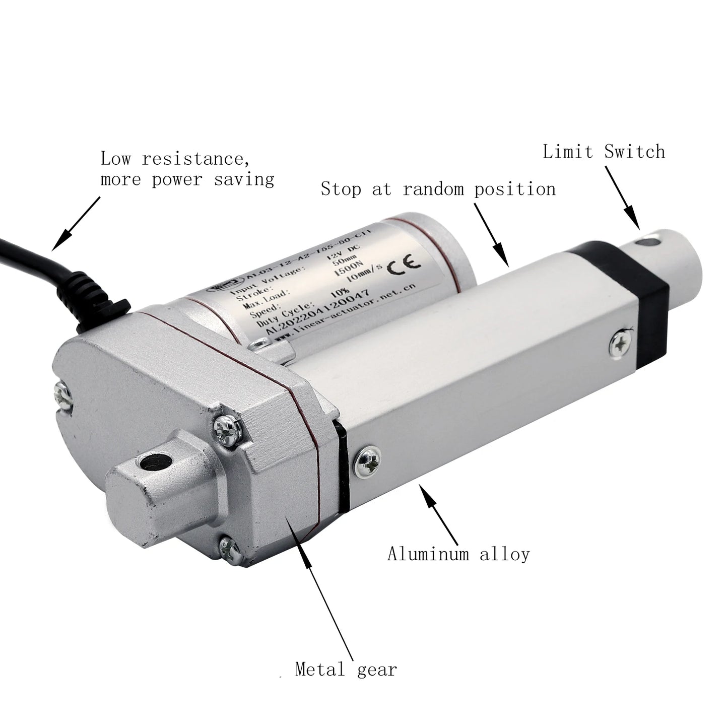 DC12V Linear Actuator Motor With Power Supply Remote Control With Mount Bracket 750N 1000N 1500N 3000N Actuator Drive Motor