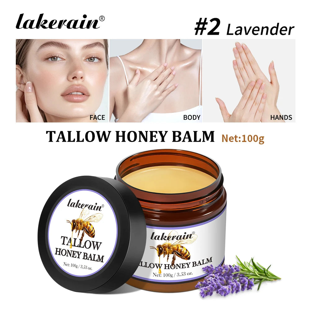 Tallow & Honey Balm for Dry, Itchy Skin - Moisturizing Face & Body Cream