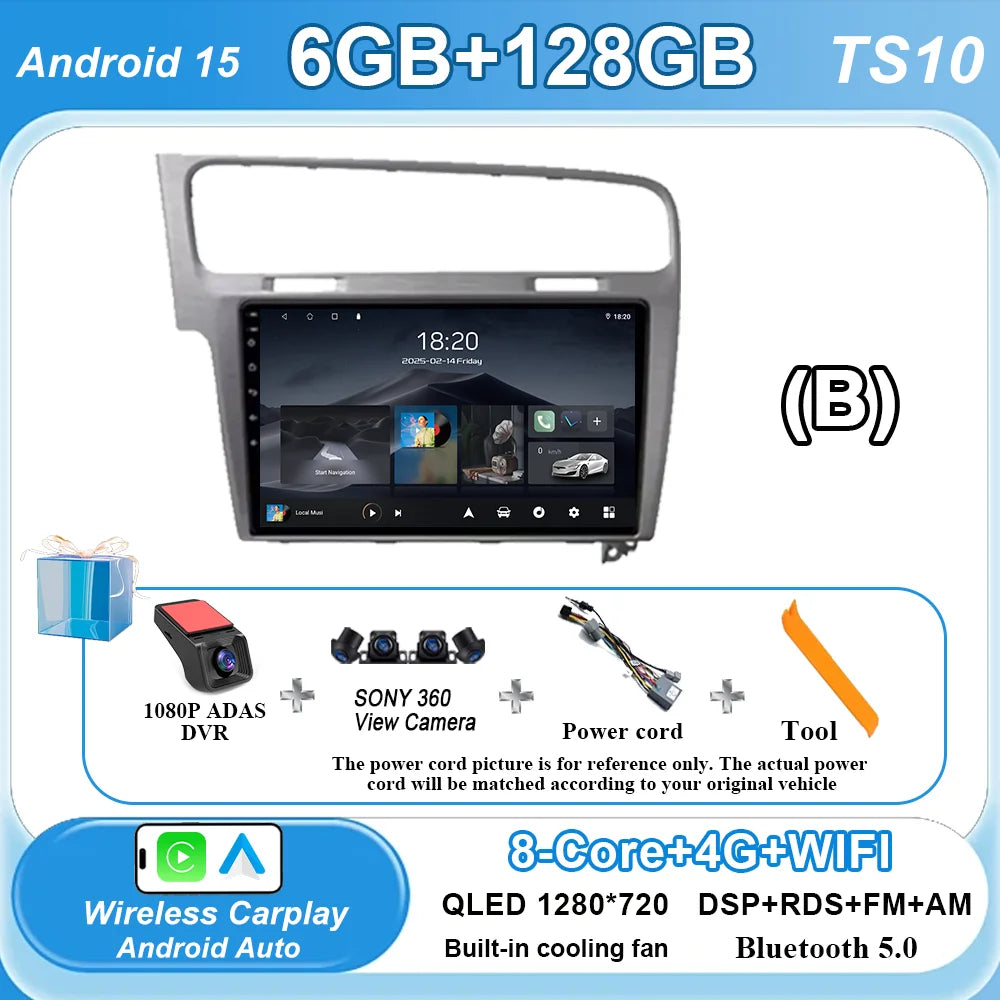 Car Stereo with Apple CarPlay & Android Auto, Compatible with VW Golf 7 (2012-2020)