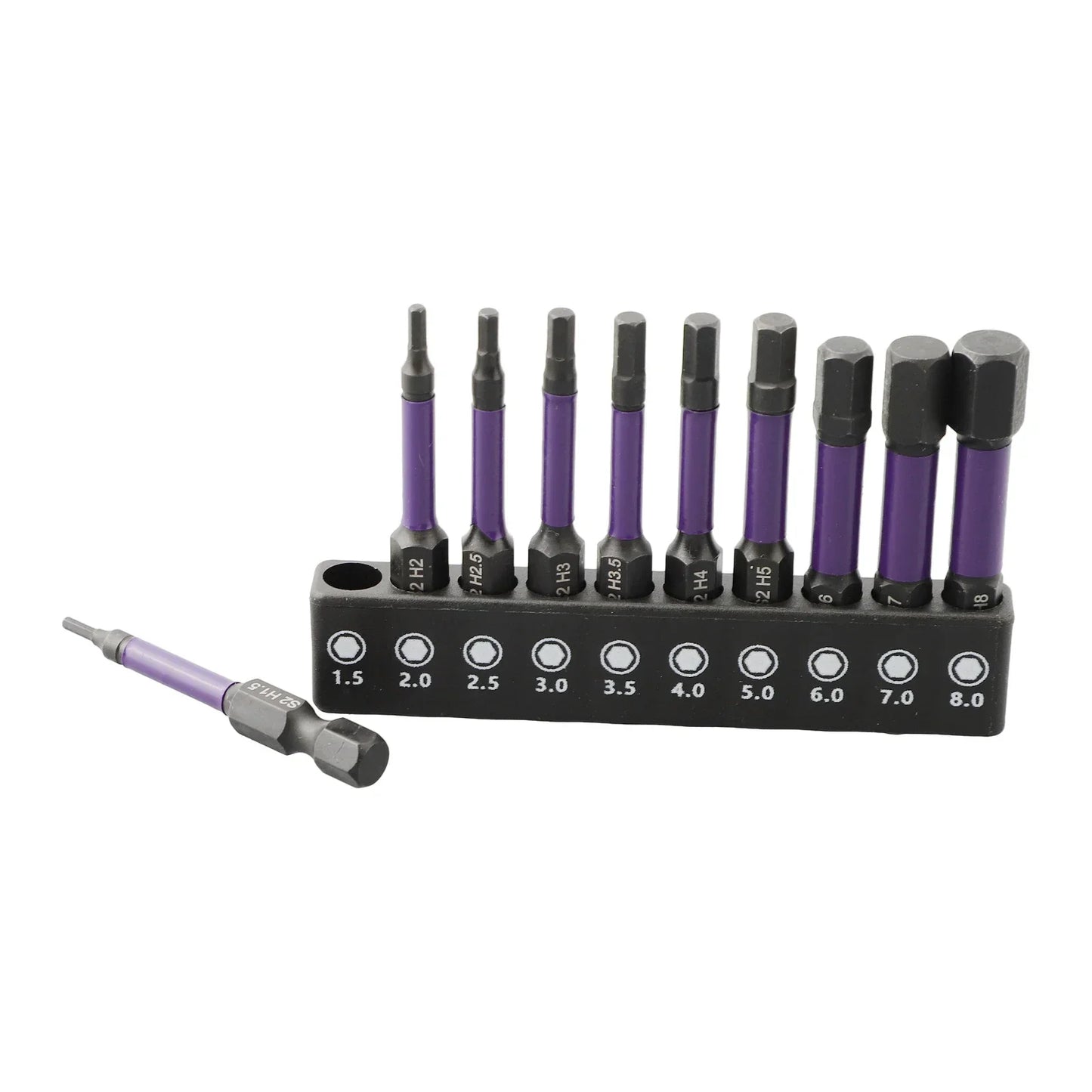 10Pcs Hex Head Wrench Drill Bit With Screwdrivers Bit Holder Set 1/4" Quick Release Shank Magnetic Screwdriver Bit Tools H1.5-H8