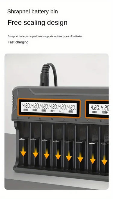 Fast Charging Battery Charger for 18650 AA AAA 14500 16430-Charges 3.7V Lithium And 1.2V Nickel-Hydrogen-Nickel-Cadmium Battery