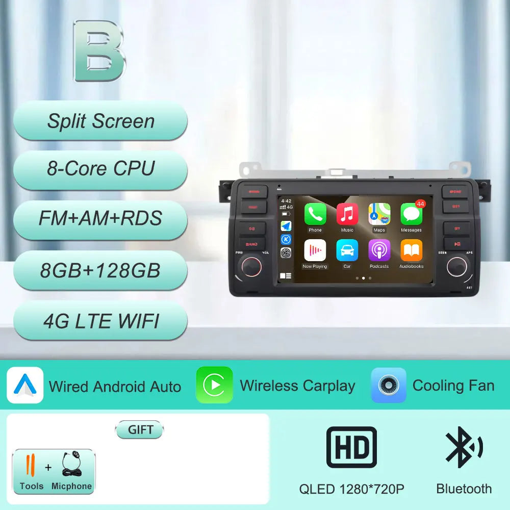 7"Android 16 Car Radio for BMW E46 3 Series 318 320 325 330 335 M3 1998-2005 GPS Navi WiFi Bluetooth FM Touch Screen Car Stereo