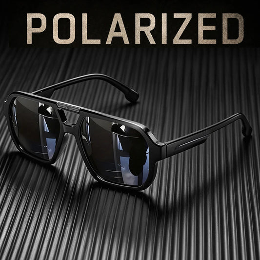 Polarized Pilot Sunglasses Men Women 2026 Retro Square Double Bridge Vintage Sun Glasses UV400 Driving Outdoor