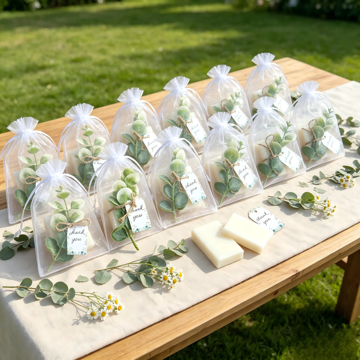 20 Sets Soap Packs Mini Soap Favors, White Hand Soaps Packs for Baby Shower Bridal Shower Wedding Gifts for Guests