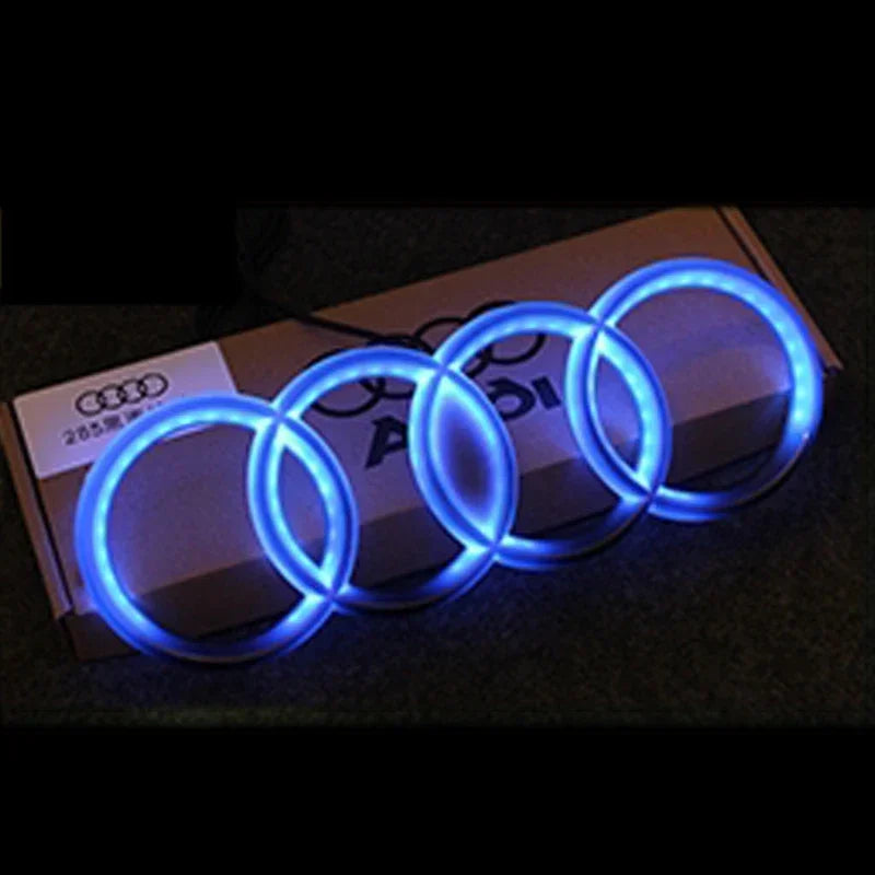 for Audi 273/285mm Dynamic Car Front Grille Emblem Streamer Badge Light A7 A3 A4 A6 Q3 Q5 Q7 Q8 Logo Car sticker