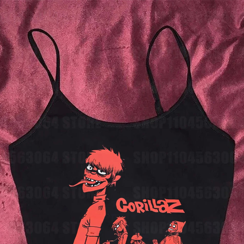 Gorillaz Street Urks European and American High Street Vibe Hip Hop Vintage Men's and Women's Short Sleeve T-shirt